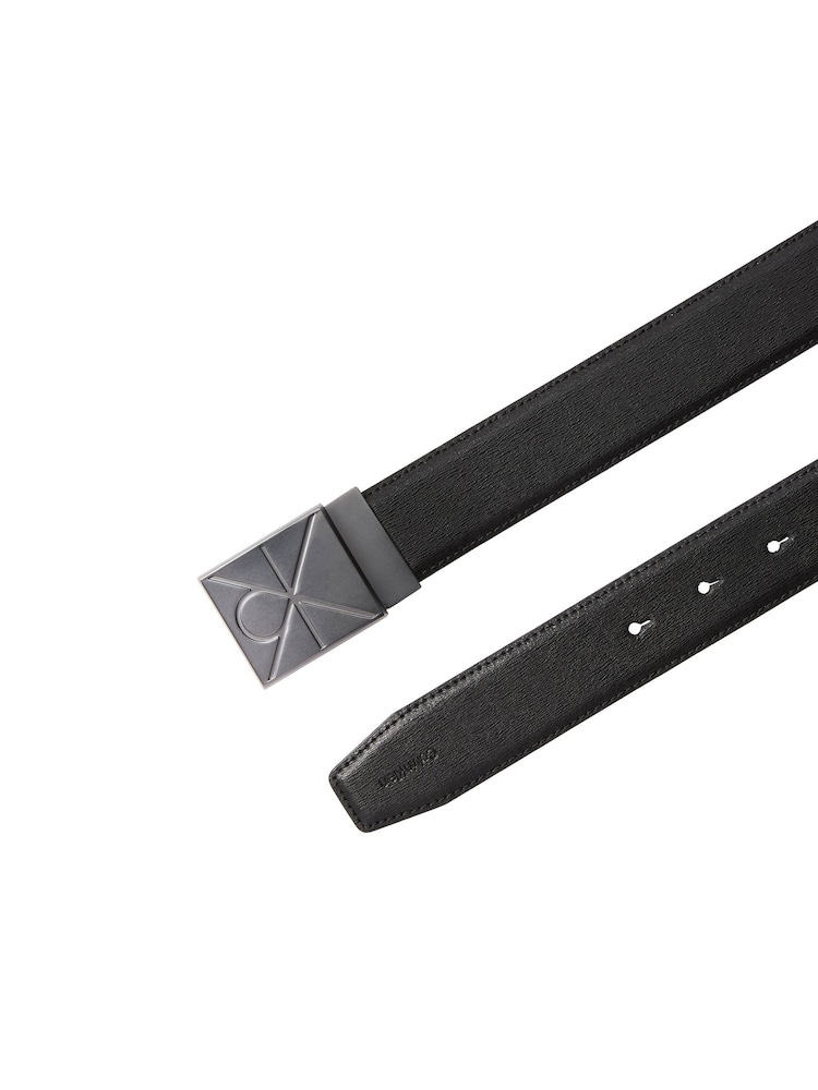 Calvin Klein Black Woven Metal Buckle Belt - Image 3 of 3