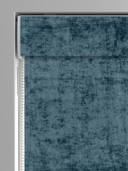 Navy Blue Plush Chenille Made to Measure Roman Blind - Image 4 of 6
