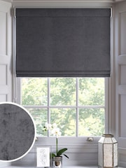 Charcoal Grey Plush Chenille Made to Measure Roman Blind - Image 1 of 6