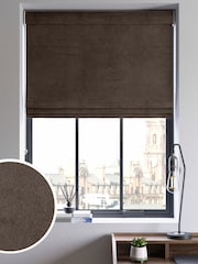 Mink Brown Mohair Made to Measure Roman Blind - Image 1 of 6
