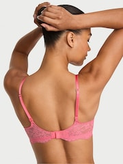 Victoria's Secret Wild Salmon Pink Lace Trim Lightly Lined Demi Bra - Image 2 of 2