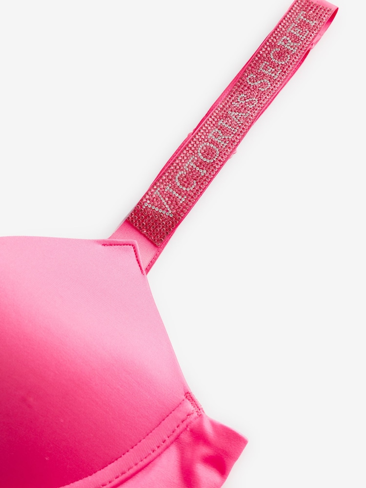 Victoria's Secret Bombshell Pink Lightly Lined Demi Shine Strap Bra - Image 3 of 3 Victoria's Secret Bombshell Pink Lightly Lined Demi Shine Strap Bra - Image 3 of 3