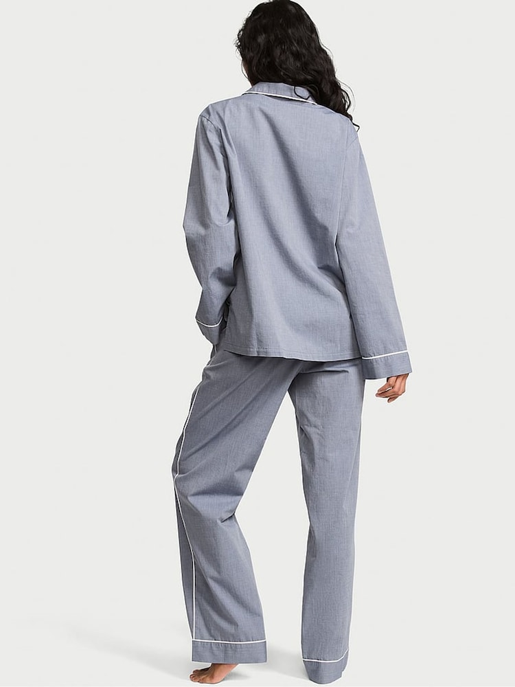 Victoria's Secret Monaco Blue Heritage Cotton Long Pyjama Set - Image 2 of 2