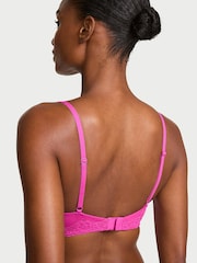 Victoria's Secret Pink Fire Lightly Lined Non Wired Cotton Stripe Lace Trim Bra - Image 2 of 2