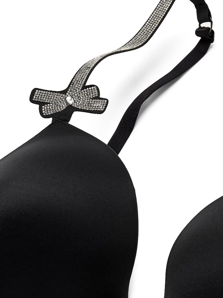 Victoria's Secret Black Shine Bow Push Up Corset Top - Image 3 of 3