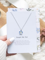 Something Different Blue Forget-Me-Not Flower Necklace On Greeting Card - Image 1 of 5