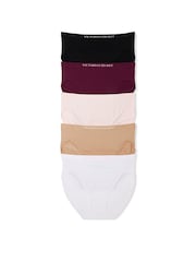 Victoria's Secret Black/Red/Pink/Nude/White Brief 5 Pack Knickers - Image 1 of 3