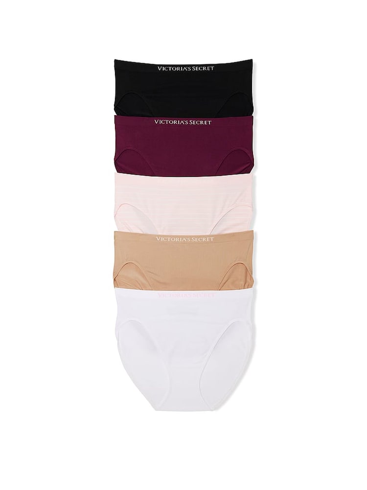Victoria's Secret Black/Red/Pink/Nude/White Brief 5 Pack Knickers - Image 1 of 3 Victoria's Secret Black/Red/Pink/Nude/White Brief 5 Pack Knickers - Image 1 of 3
