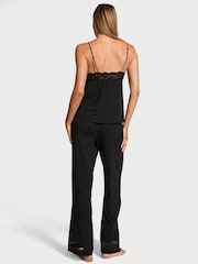 Victoria's Secret Black Lace Trim Modal Cami & Trousers Set - Image 2 of 3