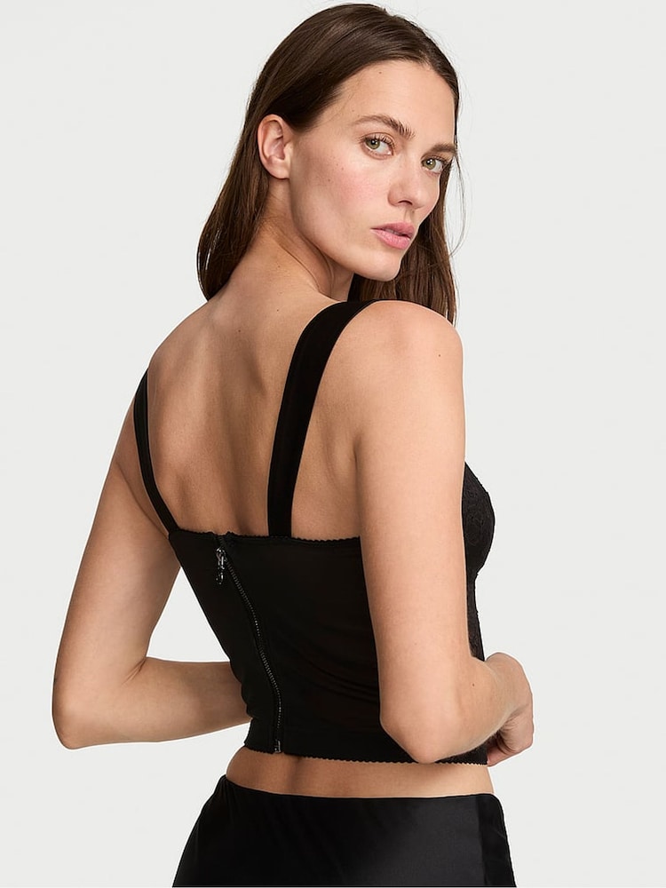 Victoria's Secret Black Lace & Satin Corset - Image 2 of 2 Victoria's Secret Black Lace & Satin Corset - Image 2 of 2