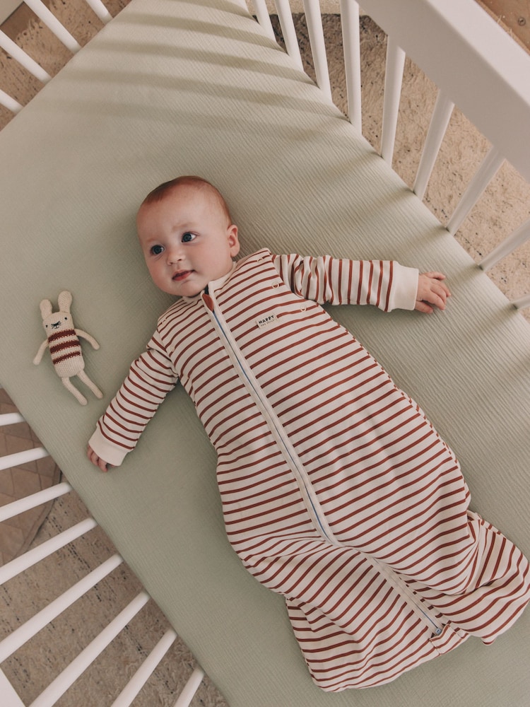 Rust Stripe 2.5 Tog Removable Sleeve Sleep Bag - Image 1 of 2 Rust Stripe 2.5 Tog Removable Sleeve Sleep Bag - Image 1 of 2
