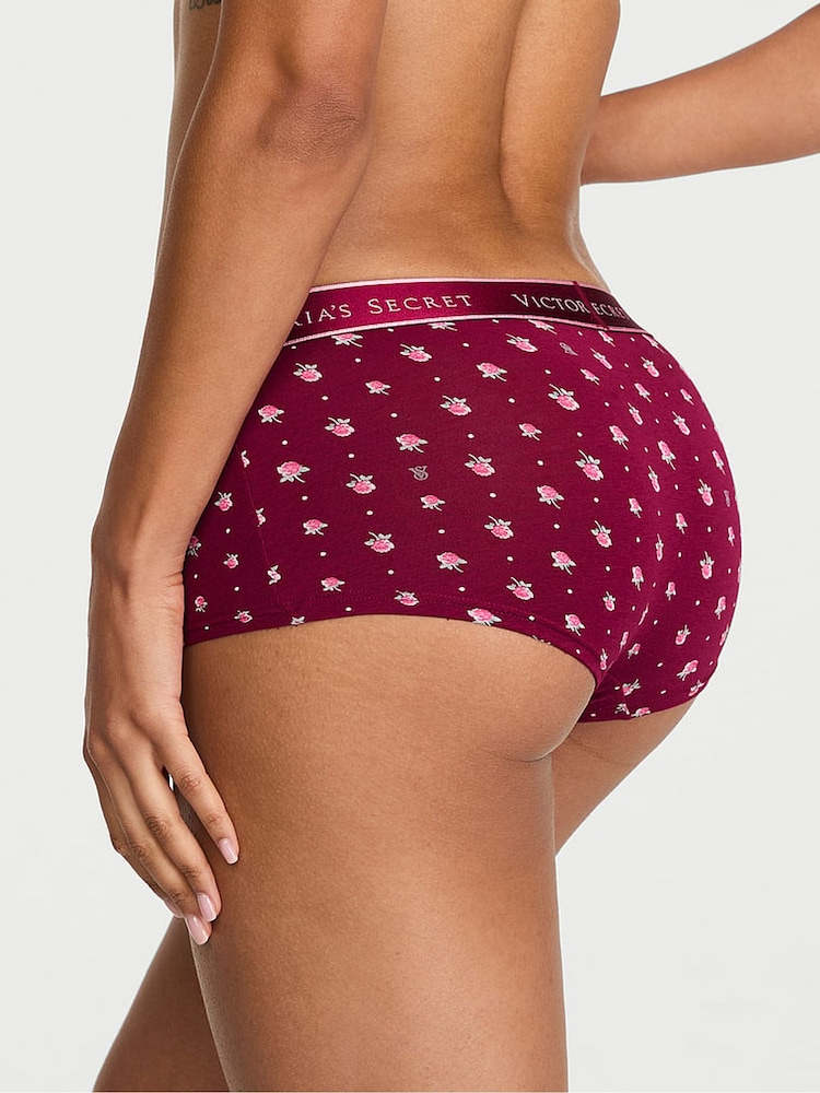 Victoria's Secret Fresh Jam Red Floral Short Logo Knickers - Image 2 of 2