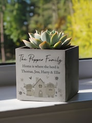 Personalised Highland Cow Concrete Plant Pot by PMC - Image 3 of 3