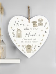 Personalised Highland Cow Heart Ornament by PMC - Image 1 of 3