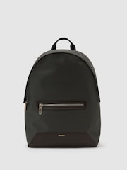 Moosgrün - Reiss Allen Gewebter Rucksack mit Reißverschluss - Bild 3 von 9