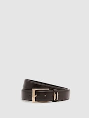 Reiss Dark Brown Finch Leather Logo-Detail Belt - Image 2 of 3