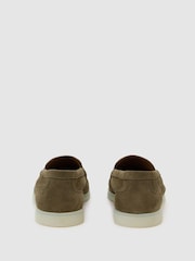 Reiss Olive Green Kason Suede Slip-On Loafers - Image 4 of 5