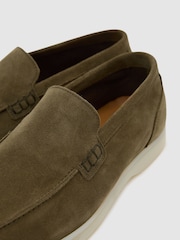 Reiss Olive Green Kason Suede Slip-On Loafers - Image 5 of 5