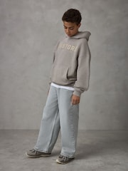 صخري - هودي ثقيل الوزن من القطن بشعار كبير الحجم من Castore - صورة 3 من 7