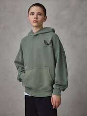 Castore Khaki Green Logo Oversized Heavyweight Cotton Hoodie - Image 1 of 5