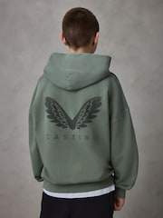 Castore Khaki Green Logo Oversized Heavyweight Cotton Hoodie - Image 2 of 5