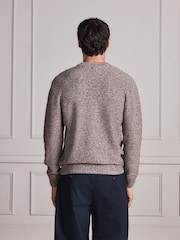 Neutral Signature Twisted Lambswool Stag Logo Crew Neck Jumper - Image 4 of 6
