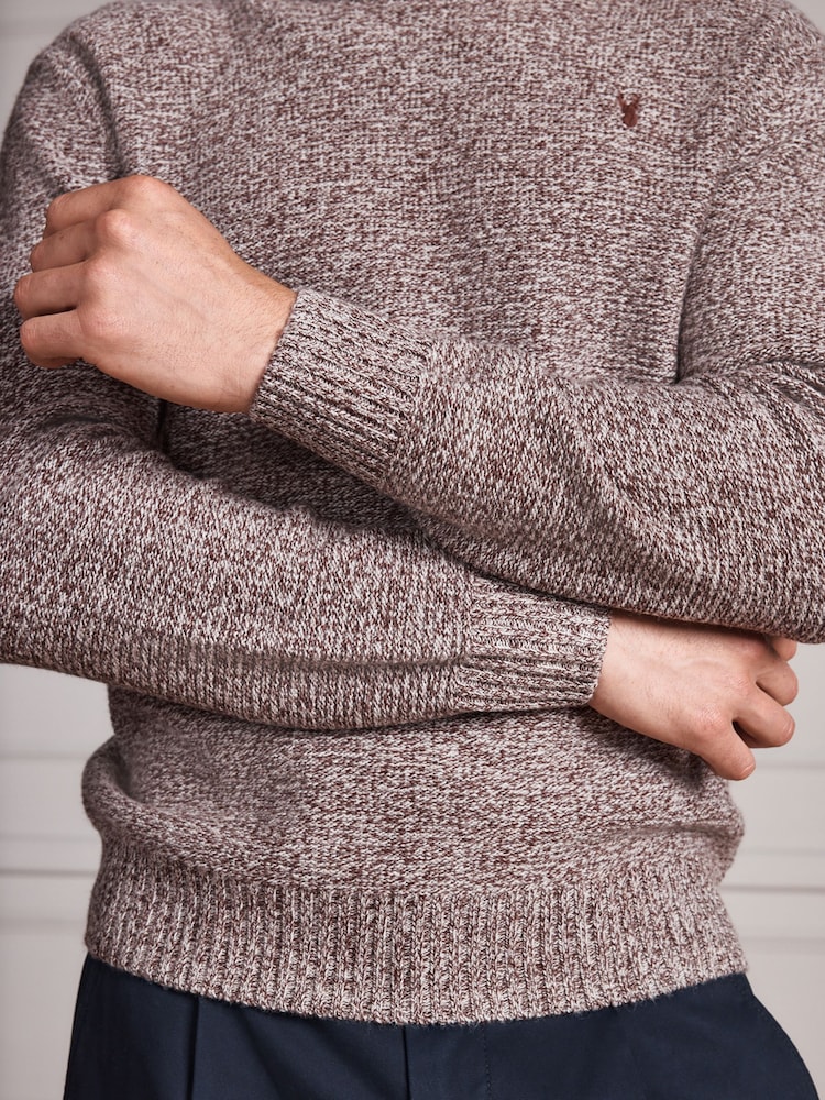 Neutral Signature Twisted Lambswool Stag Logo Crew Neck Jumper - Image 6 of 6 Neutral Signature Twisted Lambswool Stag Logo Crew Neck Jumper - Image 6 of 6