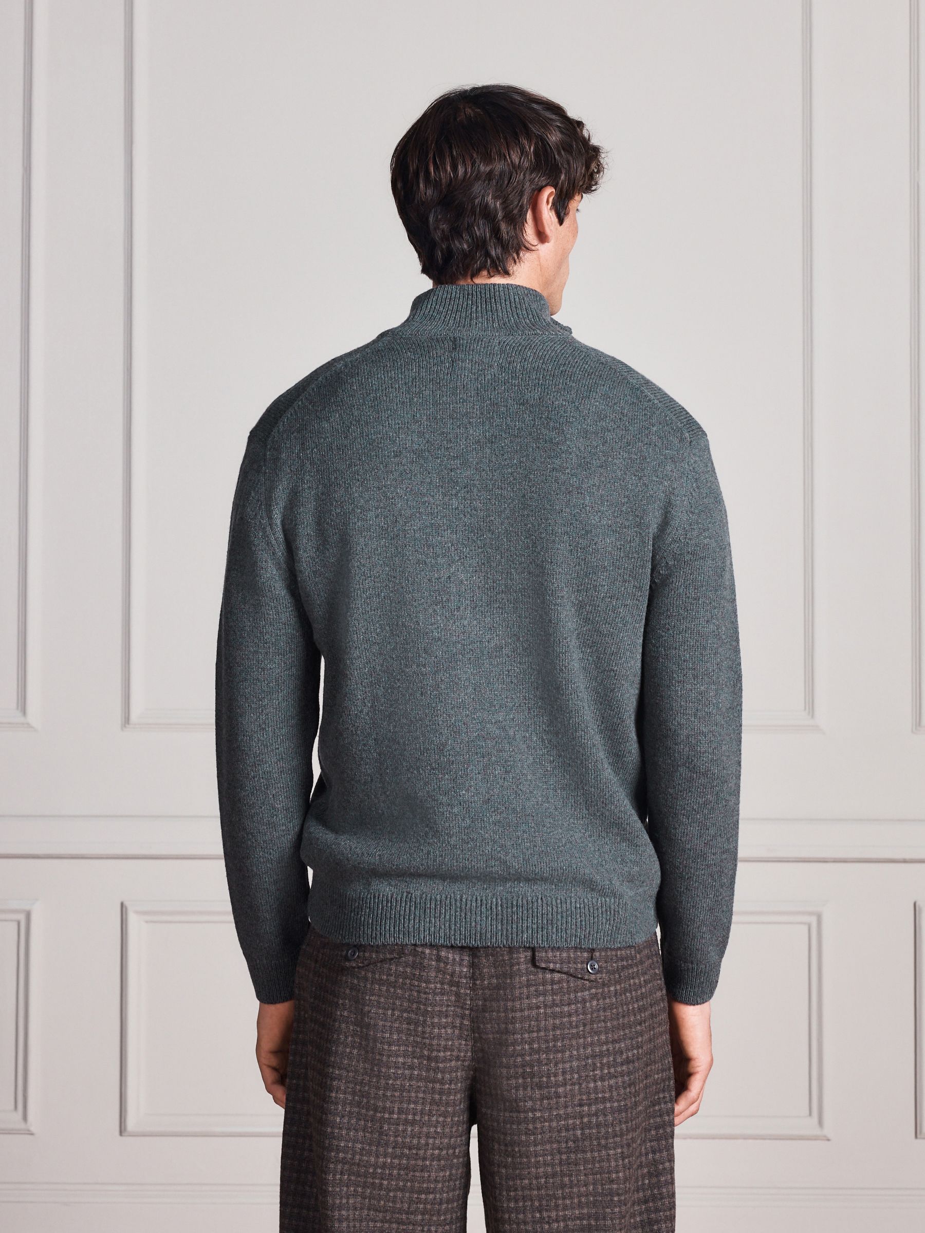 Comprar Cinza - Signature Lambswool Quarter Zip Jumper from Next