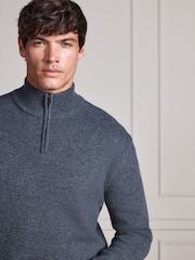 Grey Signature Lambswool Quarter Zip Jumper - Image 4 of 6