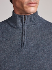 Grey Signature Lambswool Quarter Zip Jumper - Image 5 of 6