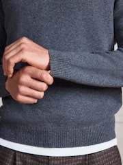 Grey Signature Lambswool Quarter Zip Jumper - Image 6 of 6