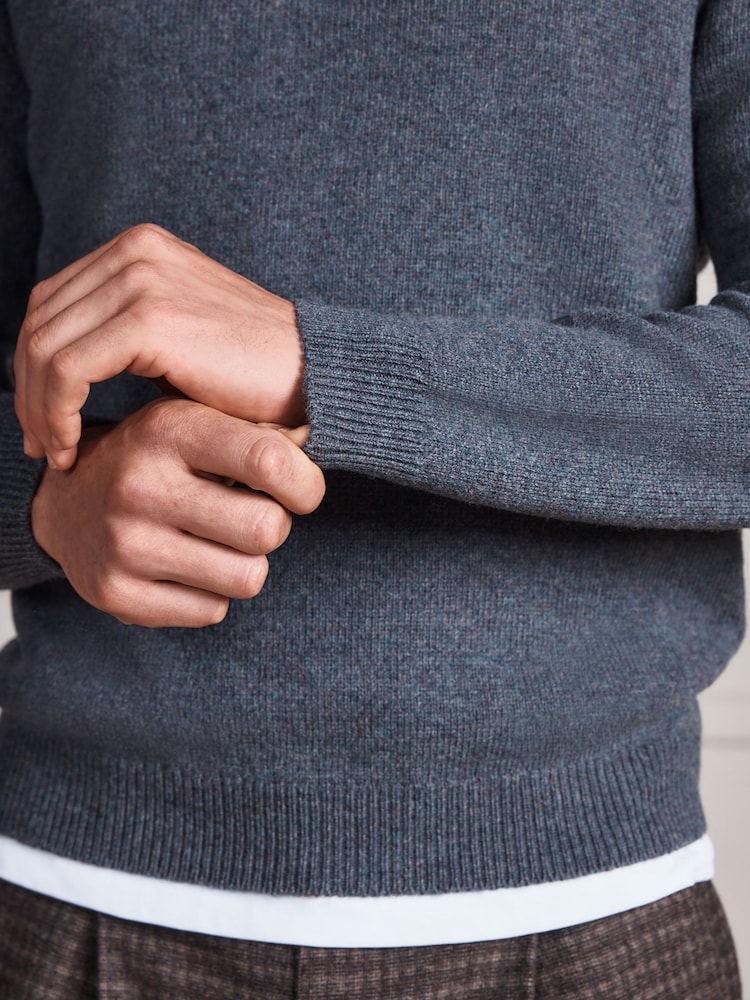 Grey Signature Lambswool Quarter Zip Jumper - Image 6 of 6 Grey Signature Lambswool Quarter Zip Jumper - Image 6 of 6
