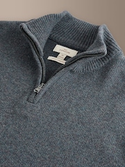 Grey Signature Lambswool Quarter Zip Jumper - Image 8 of 9