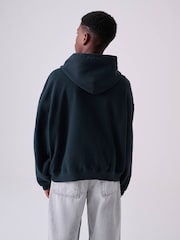 Itim - Logo Oversized Heavyweight Cotton Hoodie - Larawan 2 ng 6