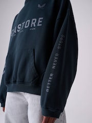 Itim - Logo Oversized Heavyweight Cotton Hoodie - Larawan 4 ng 6
