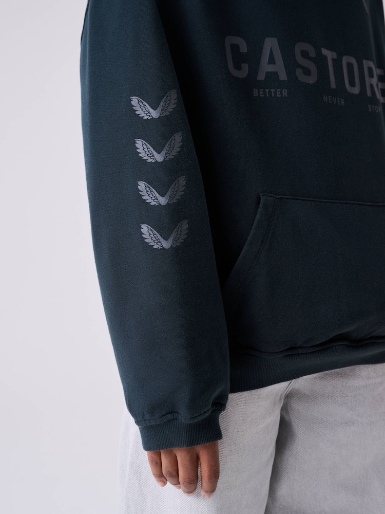 Itim - Logo Oversized Heavyweight Cotton Hoodie - Larawan 6 ng 6