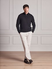 Brown Signature Lambswool Quarter Zip Jumper - Image 2 of 6