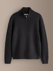 Brown Signature Lambswool Quarter Zip Jumper - Image 7 of 9