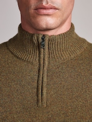 Ochre Yellow Signature Lambswool Quarter Zip Jumper - Image 5 of 6