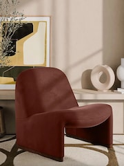 Cult Furniture Rust Red Arlet Velvet Accent Chair - Image 1 of 8