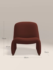Cult Furniture Rust Red Arlet Velvet Accent Chair - Image 4 of 8