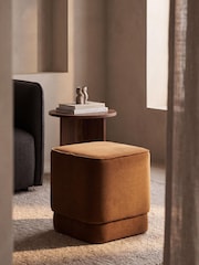 Cult Furniture Caramel Brown Soho Velvet Pouffe - Image 1 of 5