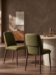 Cult Furniture Set of 2 Moss Green Amari Velvet Dining Chairs - Image 1 of 8