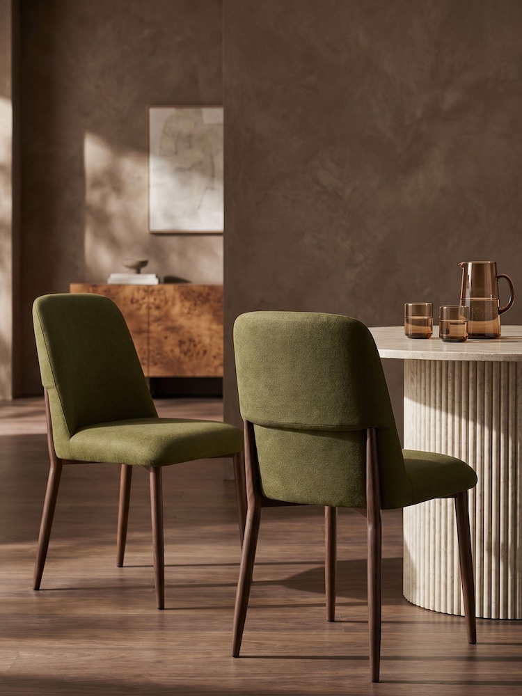 Cult Furniture Set of 2 Moss Green Amari Velvet Dining Chairs - Image 1 of 8