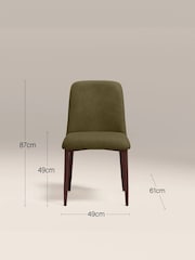 Cult Furniture Set of 2 Moss Green Amari Velvet Dining Chairs - Image 4 of 8