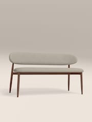 Cult Furniture Speckled Stone & Walnut Effect Halston Fabric Bench - Image 2 of 8