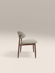 Cult Furniture Speckled Stone & Walnut Effect Halston Fabric Bench - Image 5 of 8