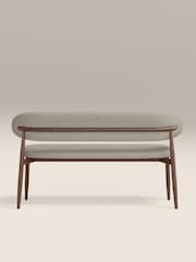 Cult Furniture Speckled Stone & Walnut Effect Halston Fabric Bench - Image 7 of 8