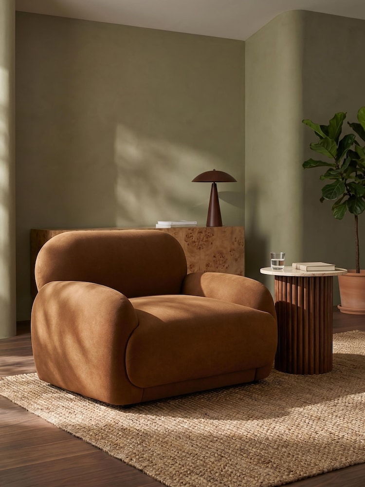 Cult Furniture Caramel Brown Cloud Boucle Armchair - Image 1 of 8 Cult Furniture Caramel Brown Cloud Boucle Armchair - Image 1 of 8