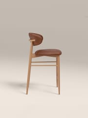 Cult Furniture Set of 2 Vintage Tan Oak Halston Kitchen Stools - Image 4 of 7